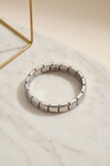 Metalik Italyan Charm Yazısız Bileklik Paslanmaz Çelik Bileklik Silver Unisex Mix