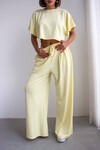 Sarı Bol Paça Rahat Kesim Modal Kumaş Alt Üst Takım