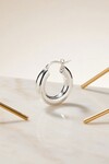 Silver Oval Kenarlı Mini Halka Küpe