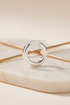 Silver Oval Kenarlı Mini Halka Küpe