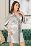 Gri Saten Bride Sabahlık BCAN-255913FA
