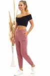 Gül Kurusu Yumuşak Dokulu Beli Ve Paçası Lastikli Pantolon CO-2520060629