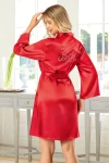 Kırmızı Saten Bride Sabahlık BCAN-255907FA