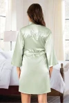 Mint Yeşili Saten Bride Sabahlık BCAN-255912FA