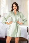 Mint Yeşili Saten Bride Sabahlık BCAN-255912FA