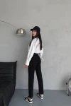 Siyah Boyfriend Yüksek Bel Denim Pantolon BCNW-251392
