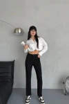 Siyah Boyfriend Yüksek Bel Denim Pantolon BCNW-251392