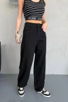 Siyah Yüksek Bel Baggy Palazzo Jean Pantolon BCNW-251414