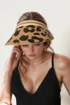 Camel Leopar Desenli Hasır Vizör Şapka BCNSV-2514403