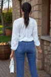 Ekru Yumuşak Dokulu Oversize Günlük Bluz BCBSK-25700-3584