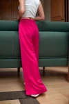 Fuşya Yüksek Bel Beli Lastikli  Pantolon BCBSK-25700-3465