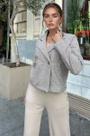 Kahve Düğmeli Kısa Mevsimlik Ceket BCBSK-25700-3529
