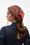 Kahve Leopar Desenli Bandana Fular BCNSV-2515310