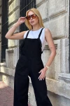 Siyah Denim Bahçıvan Palazzo Salopet BCDF-234202