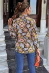 Siyah Düğmeli Oversize Uzun Kollu Gömlek BCBSK-25700-K6141
