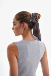 Siyah Etnik Desenli Bandana Fular BCNSV-2515319