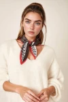 Siyah Piliseli Geometrik Bandana Fular BCNSV-2512315-1