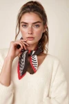 Siyah Piliseli Geometrik Bandana Fular BCNSV-2512315-1