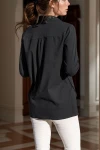 Siyah Yanı Çıtçıtlı Yumuşak Dokulu Gömlek BCBSK-25700-SS22-6435