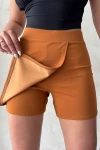 Taba Fermuarlı Önü Dökümlü Şort Etek BCHN-2525683