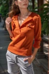 Turuncu Apoletli Yarım Patlı Kaşkorse Bluz BCBSK-25700-3283