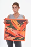 Turuncu Yaprak Desenli Bandana Fular BCNSV-2515316