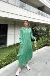 Yeşil Kapüşonlu Oversize Elbise BCBSK-25700-3446