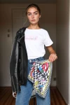 Beyaz Kareli Bandana Fular BCNSV-2513708