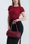 Bordo-Lacivert-Anrasit 3 Lü Paket Bebe Overloklu Crop Bluz BCOR-252003