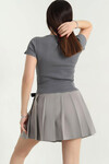 Bordo-Lacivert-Anrasit 3 Lü Paket Bebe Overloklu Crop Bluz BCOR-252003
