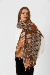 Camel Etnik Desenli Püsküllü Şal BCNSV-2515081