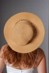Camel Zincirli Geniş Hasır Şapka BCNSV-2514391