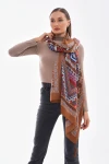 Kahve Desenli Püsküllü Şal BCNSV-2515239