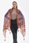 Kahve Desenli Püsküllü Şal BCNSV-2515239