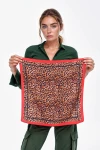 Kahve Leopar Desenli Bandana Fular BCNSV-2515310