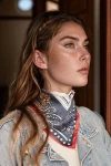 Lacivert Kenarlıklı Bandana Fular BCNSV-2513749