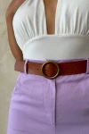 Lila Gabardin Kemerli Şort BCHN-2525735