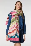 Pembe Zigzag Desenli Varaklı Şal BCNSV-2515087