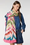 Pembe Zigzag Desenli Varaklı Şal BCNSV-2515087