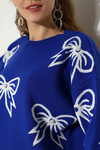 Saks Fiyonk Desenli Triko Kazak BCES-252045