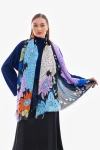 Siyah Çiçek Desenli Şal BCNSV-2515219