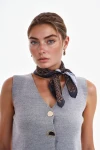 Siyah Etnik Desenli Bandana Fular BCNSV-2515319