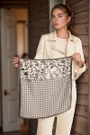 Siyah Leopar Ve Kaz Ayağı Desenli Bandana Fular BCNSV-2513936