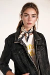 Siyah Puantiye Desenli Pliseli Bandana Fular BCNSV-2513472-1