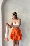 Turuncu Eteği Volanlı Fırfırlı Etek BCHN-2525808