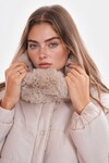 Bej Suni Kürk Mıknatıslı Boyunluk BCNSV-25WT1016