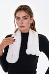 Beyaz2 İçten Geçmeli Peluş Atkı Boyunluk BCNSV-25WT1018