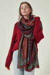 Bordo Desenli Şal BCNSV-25WT1023