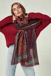 Bordo Desenli Şal BCNSV-25WT1023