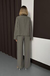 Haki Çift Cep Kapaklı Ceket Ve Palazzo Pantolon Dokuma Alt Üst Takım BCHN-254002